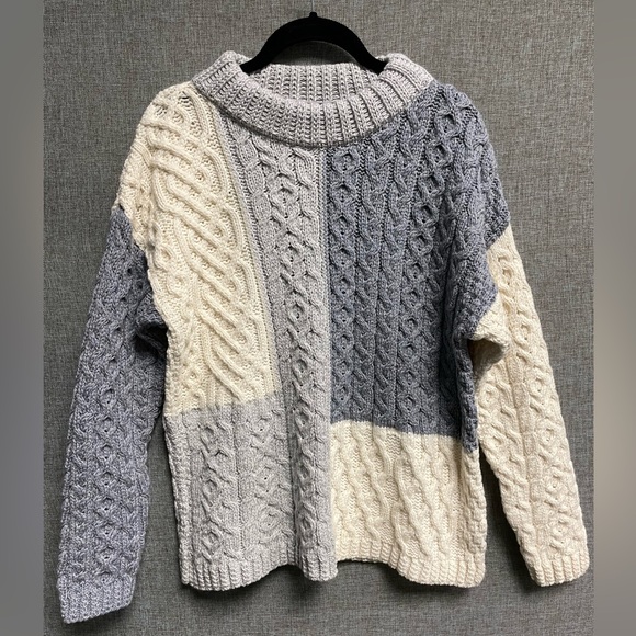 Aran Wool Patchwork Sweater - Picture 3 of 5